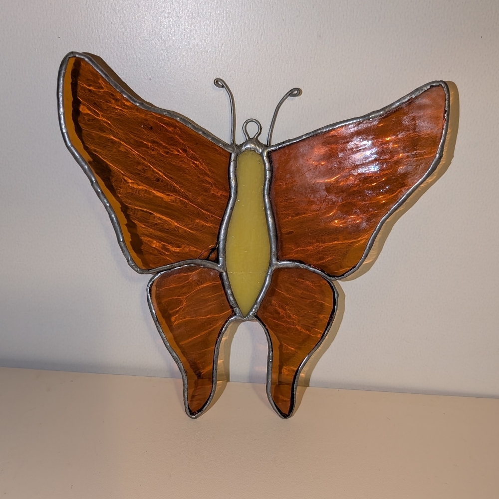 Box#20 ♨️ 5 For $35 ♨️ Stained Glass Butterfly - Orange and Yellow